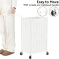 thumbnail image 5 of Laundry Hamper with Wheels,Metal Wire Frame Rolling Laundry Basket with Removable bag,100L Dirty Clothes Hamper Organizer Dorm Room Storage for Bedroom,Bathroom,White, 5 of 7