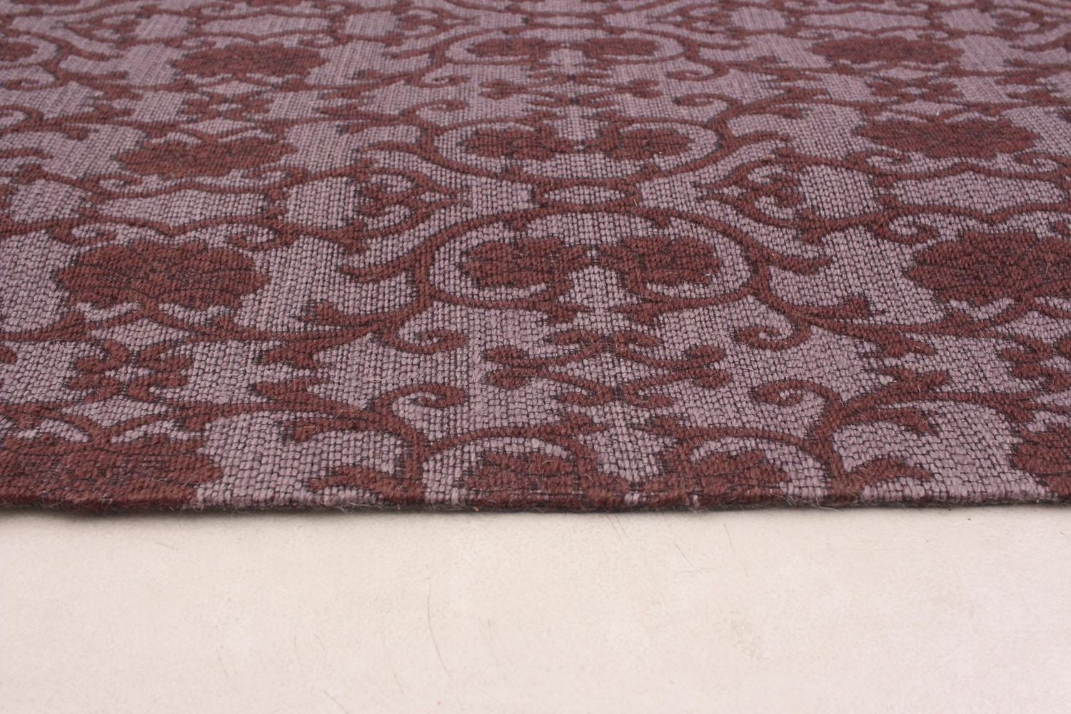 ECARPETGALLERY 4'9" x 6'8"  Contemporary Collage Handmade Area Rug for Living Room, Dining Room and Bedroom in Purple