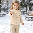 thumbnail image 5 of Mlzmgr Girls Clothes Fall Winter Warm Jackets Button down Stand Collar Fleece Thick Thermal Cute Tops for Toddler Kids（12-18 Months,Beige), 5 of 9