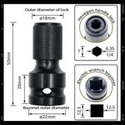 Versatility Impacts Driver Bit Holders,Square Drives to Socket Converters Adapter,Impact Drill Adapter for Workshop Use,Multipurpose Electric Wrench with 1/2 Inch to 1/4 Hex Shank