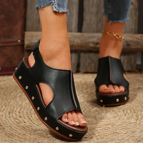 Clear Sandals for Women, Fashion Women Casual Round Head Comfy Sandals Beach Casual Shoes