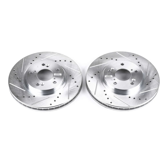 Power Stop Front Pair of Drilled and Slotted Brake Rotors JBR923XPR
