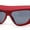 Red - Black, variant on Mad Brow Line Super Thick Temple Angular Flat Top Plastic Sunglasses White - Orange