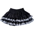 thumbnail image 4 of Wxolcjlv Womens Contrast Ruffle Tier Mini Skirt Elastic Waist Multi‑Layer Construction Party Skirts, 4 of 4