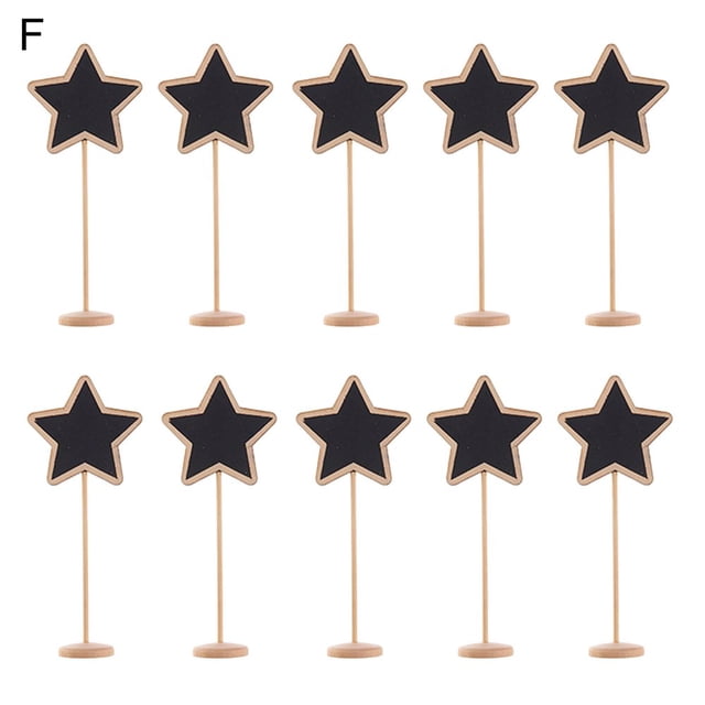 10Pcs Mini Chalkboards Creative Shape Eye-catching Wood Small Chalkboard Message Notice Blackboard with Stand for Home