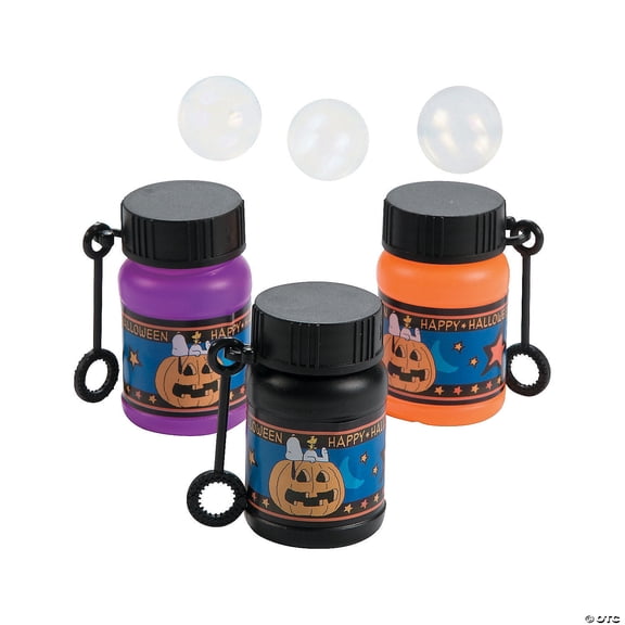 2 inches Mini Peanuts Snoopy & Woodstock Halloween Bubble Bottles - 24 pieces