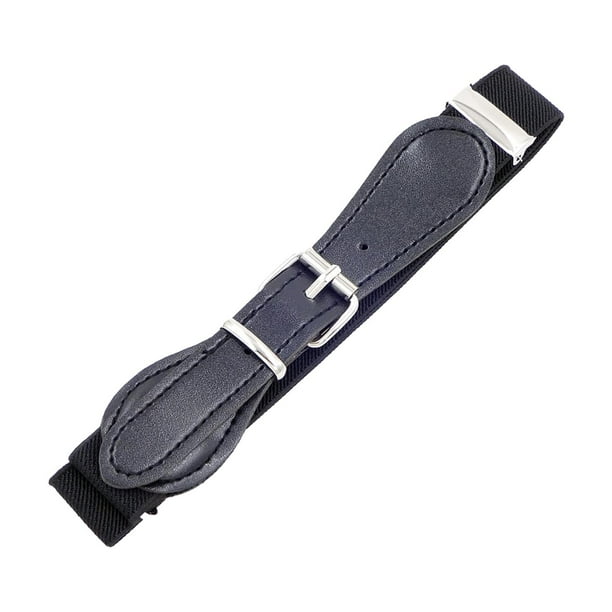 Cinturón infantil elástico ajustable para la cintura, elegante y con diseño de cuero sintético PU. Negro