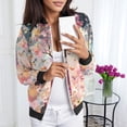 thumbnail image 2 of Veste Décontractée Légère à Imprimé Floral pour Femmes, Col Montant, pour Sports Quotidiens, 2 of 5