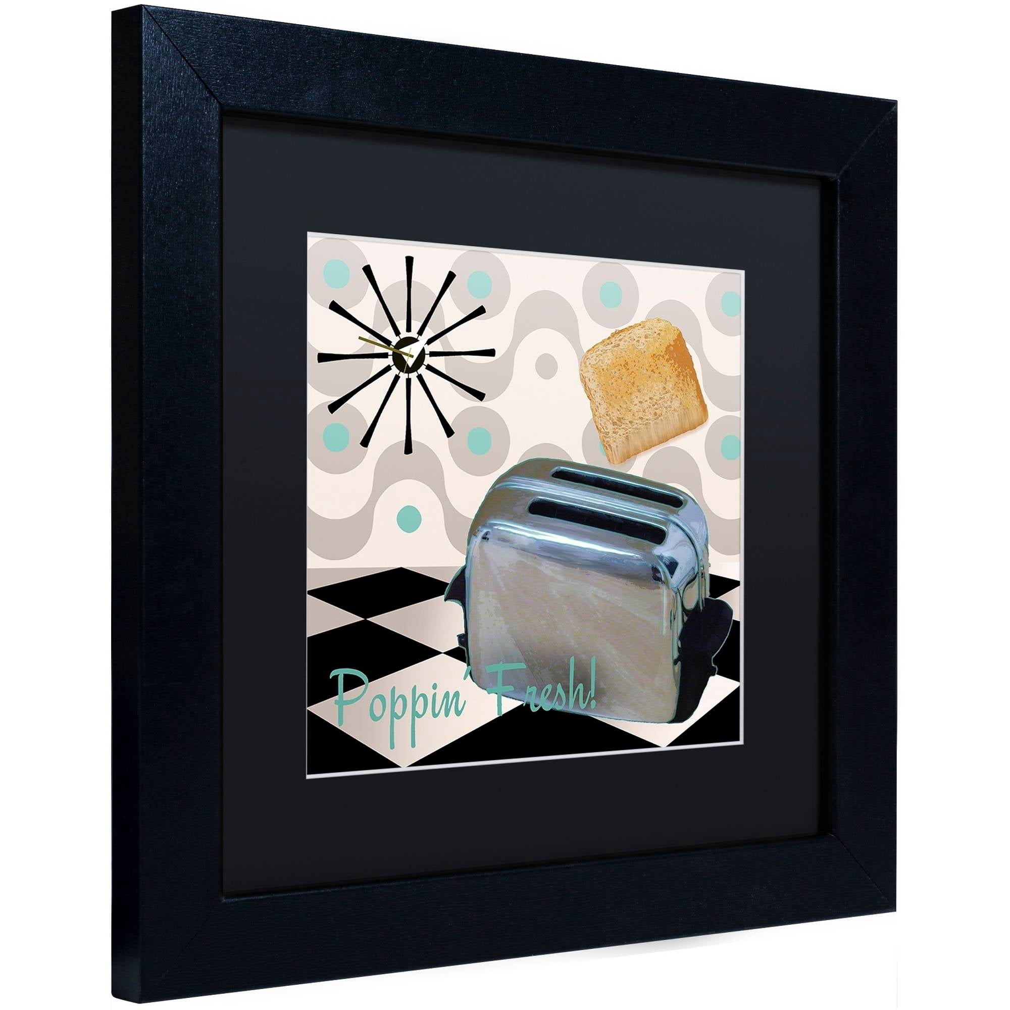 Trademark Fine Art "Fifties Kitchen I" Canvas Art by Color Bakery Black Matte, Black Frame