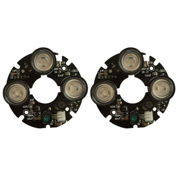 2X 3 Array IR LED Spot Infrarouge 3X IR LED Board pour Caméra CCTV Vision Nocturne (Diamètre 53mm)