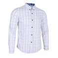 thumbnail image 1 of Camisa clásica con estampado de cuadros escoceses para hombre Camisa casual de manga larga de M Blanco Sunnimix Camisa de manga larga para hombres, 1 of 8