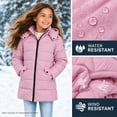 thumbnail image 4 of Steve Madden Girls Puffer Jacket Insulated Quilted Long Length Winter Parka Long Puffer Jacket, 4 of 6