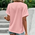 thumbnail image 6 of under 5!Sawvnm Women's Fashion Casual Solid Color Button V-neck T-shirt Top Short Sleeved V-neck Top/shirt Great Gift for Less, 6 of 7