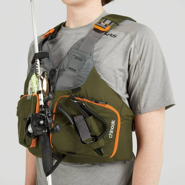 NRS Chinook Fishing PFD Color: Silver, Size: XS/M