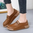 thumbnail image 2 of NOKIO Women's Height Increasing Platform Shoes Wedge Heels Thick Soles Mid Heel Casual Shoes Loafers for Women Leather Chunky Platform Penny Shoes Round Toe Comfortable Business Work Shoes, 2 of 4