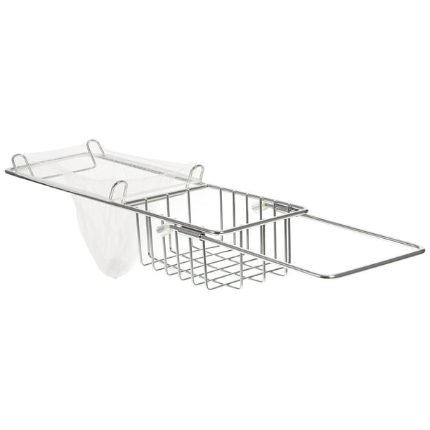 Escurridor retráctil de hierro forjado para fregadero, ideal para cocina, vajilla, verduras y frutas (negro)