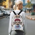 thumbnail image 7 of FORMRS Mini Backpack Purse for Women Quilted Travel Daypack Casual Shoulder Bag, Gray Cute Dog Artist, 7 of 7