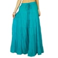 thumbnail image 3 of Phagun Women's Long Skirt Bohemian Gypsy Tiered Cotton Maxi Skirt Beach Wear, 3 of 7
