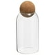 thumbnail image 1 of Contenedor de Almacenamiento de Vidrio Uxcell de 40oz con Tapón de Corcho Esférico Tarro de Vidrio de Cocina Tarros de Dulces Frascos Decorativos de Vidrio (20x9cm), 1 of 5