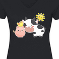 thumbnail image 4 of Inktastic Fun Farm Animals- Cow, Pig, Chick Women's V-Neck T-Shirt, 4 of 5