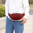 thumbnail image 2 of Bxaolu Everyday Pack for Women Men - Waist bag with 3-Zipper Pockets, Gifts for Sports Traveling Workout Casual Hands-Free Crossbody Bags, Red, 2 of 6