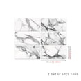 thumbnail image 2 of 6 Piece Waterproof Peel and Stick Tiles Wall Stickers Decals 11.8" x 5.9" Self Adhesive Vinyl Gray White Marbling Backsplash Decor, 2 of 9