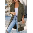 thumbnail image 3 of Blazer PRETTYGARDEN Manga Larga Solapas Bolsillos Verde Militar M, 3 of 8