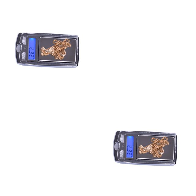 Matsuzay Mini báscula electrónica LCD de 200g/0,01g, báscula Digital de bolsillo, joyería de acero inoxidable, gramo de pesaje preciso como muestra la imagen 6*3*1.8 cm, 200G/0.01G 2Conjunto