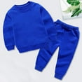 thumbnail image 2 of Caqnni Little Boy Girl Clothes Mamas Boy Fall Winter Outfits Long Sleeve Sweatshirt Top + Jogger Pants Cute Outfit (10-11 Years,Dark Blue), 2 of 4