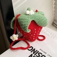 thumbnail image 6 of Yucurem Cute Strawberry Knitted Bag Fruit Crossbody Bag Crochet Tote Bag For Women Daily Casual Bag (Shoulder Bags), 6 of 10