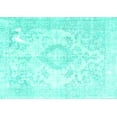 thumbnail image 1 of Ahgly Company Machine Washable Indoor Rectangle Persian Turquoise Blue Traditional Area Rugs, 2' x 4', 1 of 4