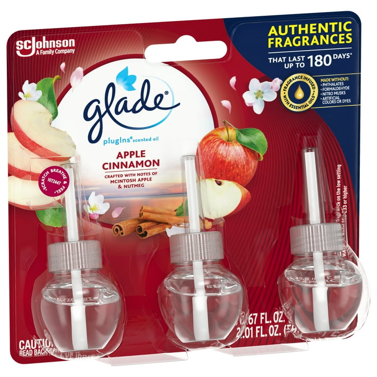 Glade PlugIns Scented Oil Refills, Apple Cinnamon - 5 pack, 0.67 fl oz refills