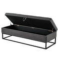 thumbnail image 2 of GZXS Storage Bench, Velvet Upholstered End-of-Bed Bench with Metal Base for Bedroom, Living Room, Entryway, 58.6 Inches, Gray, 2 of 9