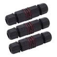 thumbnail image 2 of DEWIN 3 uds Conector de Cable Impermeable 3 Pines Recto a través IP68 Conector Impermeable para Fuentes de Luces LED para Exteriores, 2 of 5