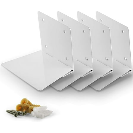VASGOR Set of 4 Invisible Floating Bookshelf - Heavy Duty Wall Mounted Book Organizer, Metal Shelves Holder for Books, Large Size