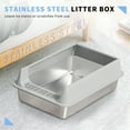 thumbnail image 2 of New Stainless Steel Cat Litter Box – Semi-Enclosed Design With High Sides For Splash Prevention, Easy To Clean & Odor Resistant, 2 of 5