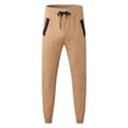 thumbnail image 3 of outfmvch joggers for men mid-waist sports drawstring with zipper pockets pants for men cargo pants, 3 of 8