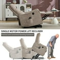 thumbnail image 5 of Resenkos Power Lift Recliner Chair, Single Motor Massage & Heat, USB Port, 155° Recline, Chenille Fabric, khaki, 5 of 16