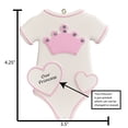 thumbnail image 5 of Ornaments by Elves Personalized Baby's First Christmas 2024 Ornament Princess Onesie Ornament .25lbs, 5 of 9