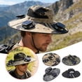 thumbnail image 2 of FUZHIQ Unisex Solar Fan Hat, Wide Brim Sun Hat with Three Fans Rechargeable UV Protection Cooling Sun Hat for Fishing Hiking Camping Beach Outdoor Activities,42cm, 2 of 6