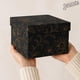 thumbnail image 3 of Set de cajas de regalo Sorarto de 4 piezas con forma de nido floral en oro negro, 3 of 8