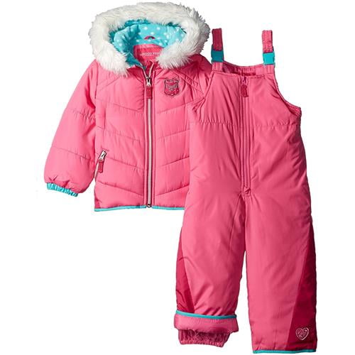 London Fog - Girls 4-6X Quilted Puffer Jacket Snowsuit - Walmart.com ...