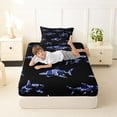 thumbnail image 4 of Feelyou Ocean Camo Shark Twin Sheet Sets for Kids Boys Girls, Marine Animal Bedding, Navy, 3pcs, 4 of 5