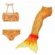 thumbnail image 1 of Kids Girl Mermaid 3 Pieces Set Cosplay Costume Fishtail Bikini Swimsuit Orange Tw, 1 of 4