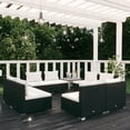 thumbnail image 1 of vidaXL 8 Piece Garden Lounge Set with Cushions Poly Rattan Black, 1 of 3