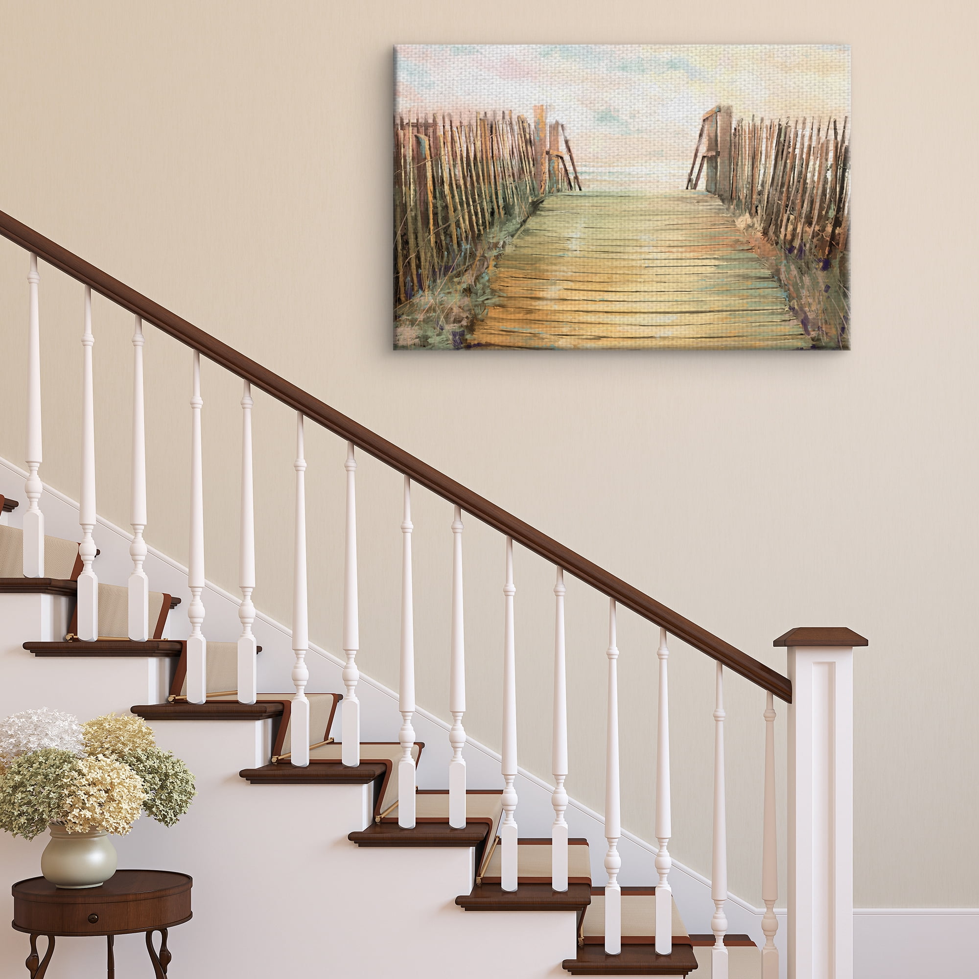Fine Art Canvas Passage Bridge to the Shore by Studio Arts Canvas Art Print