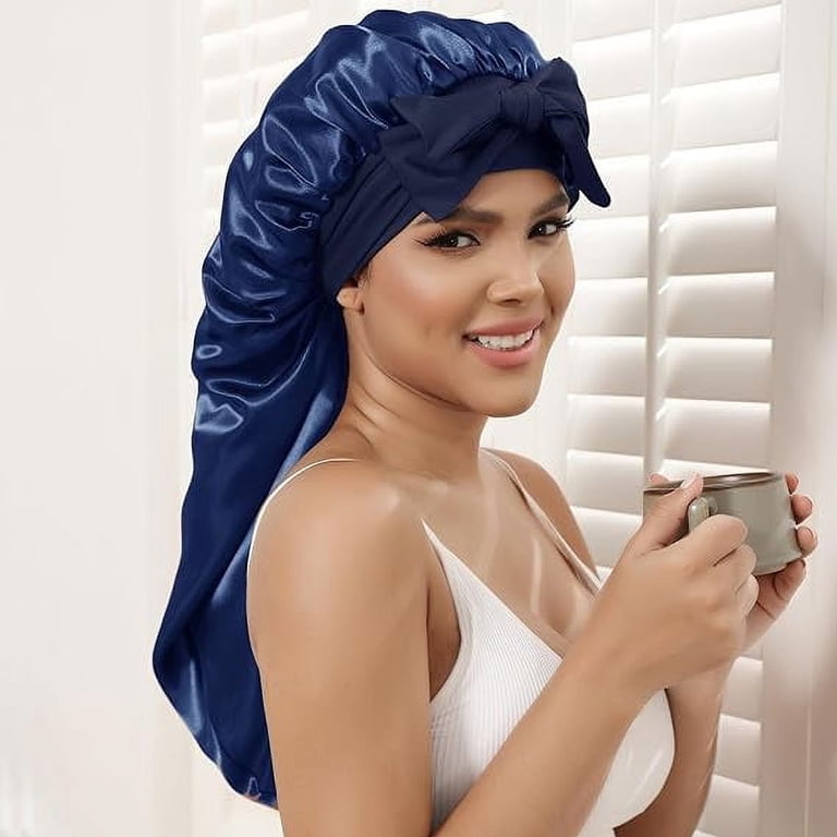 AWAYTR Adjustable Satin Bonnet for Women - XL Double Layer  display picture 2