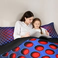 thumbnail image 4 of Manfei Abstract Geometric Geometry Bedding Comforter Set 7 Pieces,Stereoscopic Dense Holes Full Bedding Set,Blue Red Fitted Sheet Flat Sheet,Lightweight Room Decoration Reversible, 4 of 7