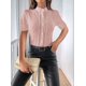 thumbnail image 5 of Camisas de Corta para Mujer, Blusas Abotonadas, Blusas Informales Texturizadas de Verano. Gris Rosado Pálido L, 5 of 8