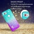 thumbnail image 2 of FIEWESEY For Google Pixel 3 XL Lite Phone Case Glitter Case Sparkle Glitter Flowing Liquid Quicksand with Shiny Bling Diamond Women Girls Cute Phone Case For for Google Pixel 3 XL Lite - Green+Purple, 2 of 6